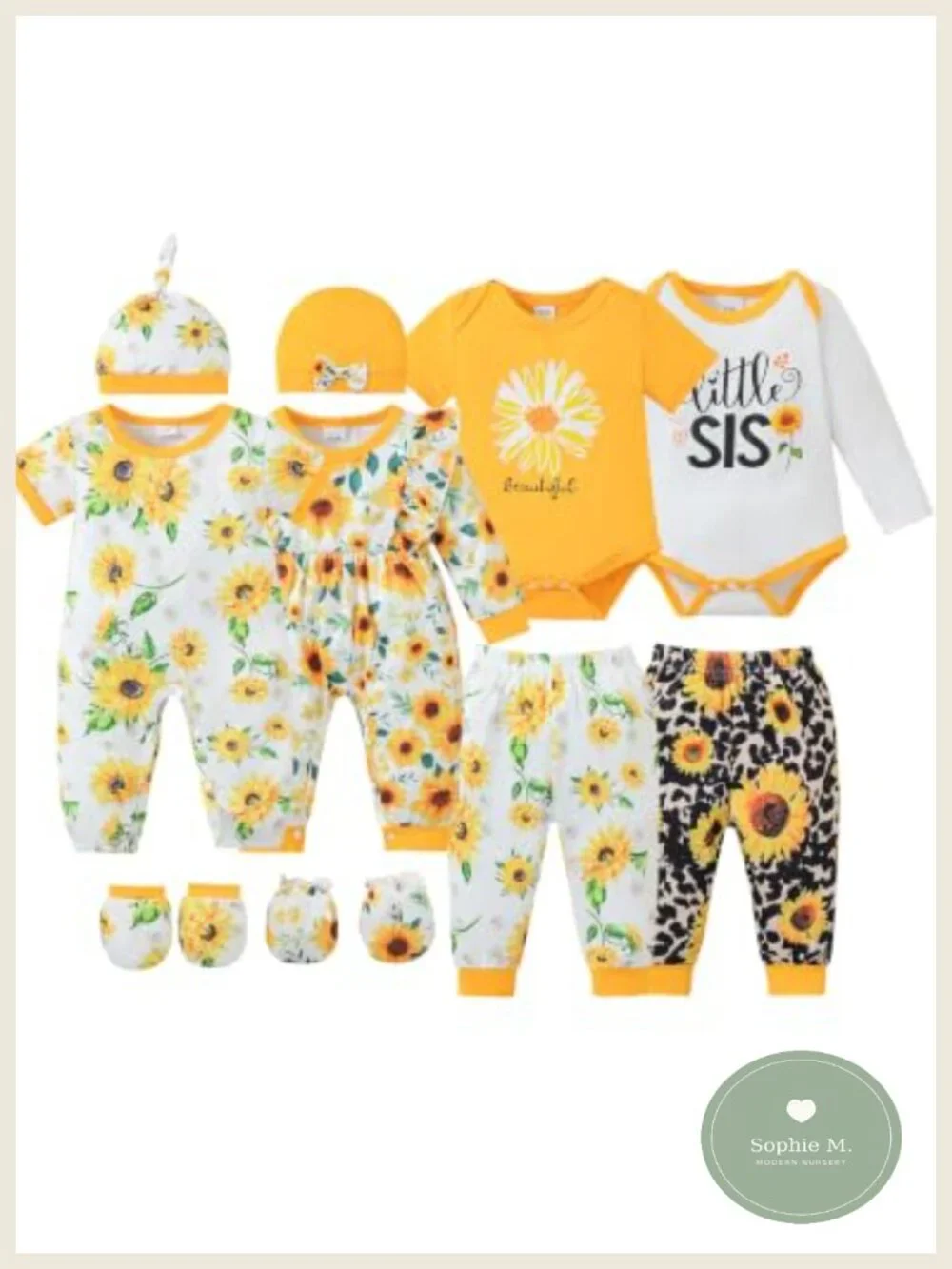 Baby Girl Layette Set 12pcs Soft Romper Pants Hats Mittens Bodysuits Infant Gift